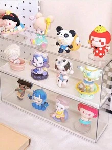1pc Handmade Acrylic Display Case, Dust-Proof Showcase Storage Box, Transparent Desktop Stackable Container, Suitable For Mini Dolls, Toys And Jewelry - Multicolor - View 8