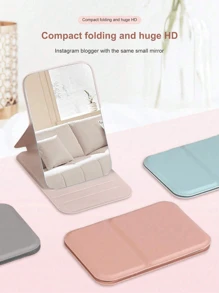 1pc Folding Portable Makeup Mirror, Cosmetic Mirror With Stand, Travel Mirror, Beauty Supplies, Desktop Makeup Mirror,Rectangle Desktop Compact Mirror Folding Small Simple Style Makeup Mirror Travel Portable Cosmetic Touch-Up Mirror For Women Girl Gift - Mother's Day Makeup Mirror Makeup Bag School Supplies Travel Essentials Make Up Bag Holiday Essentials Cosmetic Bag Makeup Bags Makeup Pouch Makeup Organizer Holiday Gifts Birthday Graduation