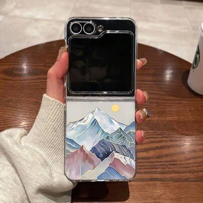 Mountain Transparent Phone Case Suitable For Samsung Galaxy Z Flip6, Lightweight And Thin Transparent Protective Cover For Galaxy Z Flip3/4/5/7 Foldable Phones