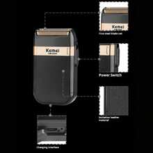 新款科美男士往复式电动剃须刀双刀片防水充电式USB剃须刀美发修剪器电动剃须刀美发师 - 彩色 - 查看 8