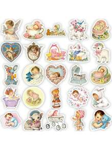 50pcs VINTAGE BABY Cartoon Graffiti Stickers Water Cups Computer Suitcases Decorated Waterproof Stickers - Multicolor - View 3