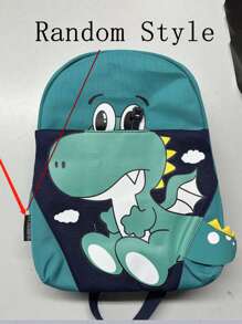 1pc Boys Cartoon Dinosaur Graphic Backpack - Green - View 4