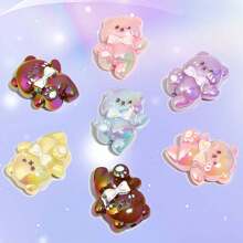 5 件快乐蝴蝶结熊亚克力珠，多色混装，适合 DIY 手机吊饰、钥匙扣和装饰笔 - 蝴蝶結舞蹈小熊 - 查看 8
