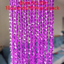 Al por mayor 10 hebras / 830+ piezas Cuentas de cristal brillante de 6 mm / Cuentas para vacaciones / Cuentas de cristal de estilo austriaco / Cuentas de cristal facetadas / Cuentas de cristal de forma redonda de colores para pulseras / collares / tobillos / aretes Haciendo joyas / Cuentas sueltas DIY / Cuentas espaciadoras de cristal / Decoración de boda / Decoración del árbol de Navidad / Decoración navideña / Decoración de la habitación