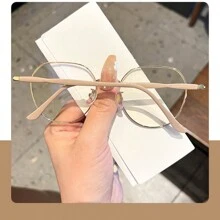 1 szt. Bardzo atrakcyjne damskie okulary do monitora z okrągłą twarzą i przezroczystymi soczewkami, odpowiednie do komputerów, czytania, gier, telewizji i telefonów komórkowych - kawa mleczna - Zobacz 9