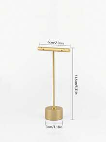 1pc/2pcs Metal T-Shaped Jewelry Display Stand, Ring, Earring, Necklace Jewelry Display Stand, Jewelry Storage Stand, Jewelry Stand Suitable For Wedding And Valentine's Day Gifts, Room Decor - Gold - View 19