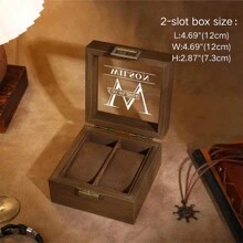 Caja de reloj personalizada de madera para hombres, caja de reloj grabada, estuche de reloj personalizado, organizador de relojes, regalo de aniversario para él, regalo para padrinos, regalo para hombres