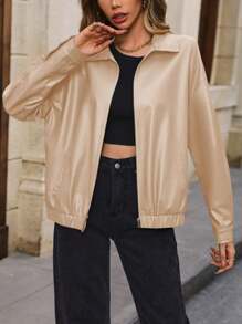 SANOPY Women's Oversized Leather Jacket Faux Velvet Suede Autumn Fashion Motorcycle Jacket Winter Jacket