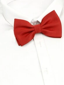 ZLQ&GOU 1pc Classic Daily Bow Tie, Pink/Red/Yellow Double-Fold Bowknot, Solid Color Wedding Bow Tie, For Wedding Party Suits Men Necktie