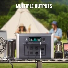 UAPOW AP2000 2400W Portable Power Station | Dual Input (Battery/AC) | 4 USB-C PD Ports | 2000W Fast Charging, Suitable For RV Refrigerators/CPAP Devices | 6.7 Hours Of Battery Life (LiFePO4 Battery) | Ideal For Camping And Hiking