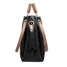 Large Capacity Sub Mother Shoulder Bag High-Class Feeling Bucket Bag Fashion Embossed Handbag - Black - View 6