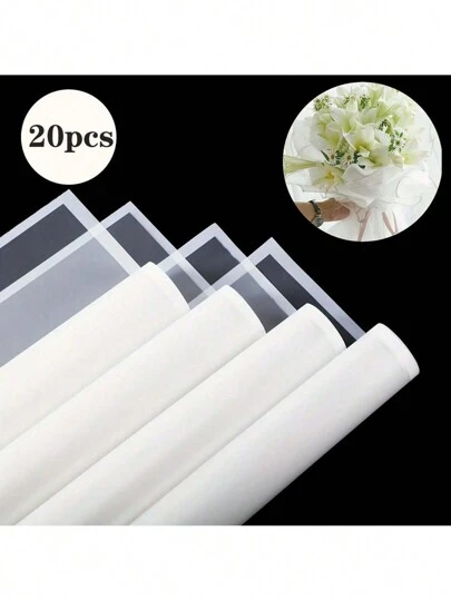20 piezas de papel de regalo con borde dorado estilo coreano, adecuado para manualidades DIY, empaque de regalos, decoración floral, 23 X 23 pulgadas, papel de seda, suministros para ramos (rosa)