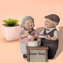 Love Grandparents Parents Anniversary Wedding Gift Resin Loving Elderly Couple Figures Garden Ornaments Decoration
