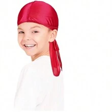Awegeo 2pcs/Set Kids Durag, Smooth Breathable Pirate Hat, Suitable For Boys & Girls, Outdoor Sports Casual Comfortable Headwrap - 2PCS - View 7