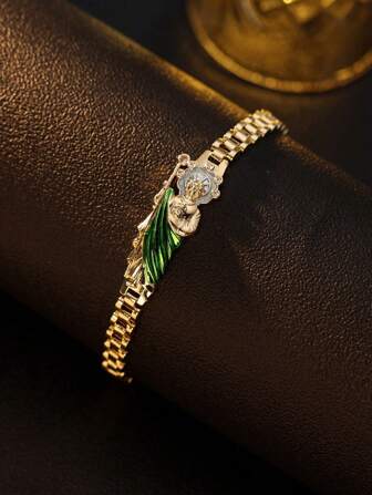 18k Gold Cuban Link Curb Chain Bracelet For Men Women