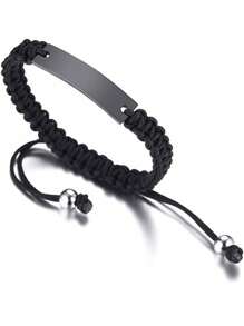 Name Quote Personalized Bracelet, Men's And Women'sCustomized Friendship Couple Gift Jewelry HandmadeBraided Rope Bracelet Anniversary Christmas Giftback ToSchool Winter Gift Ldeas Boy Gir Valentine's Day - Multicolor - View 6