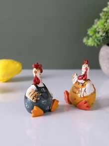 1pc Resin Creative Easter Chicken Figurine, Home Decor, Holiday Decoration, Living Room, Bedroom, Study, TV Cabinet, Dining Table Ornament Gifts Birthday Graduation - Multicolor - View 4