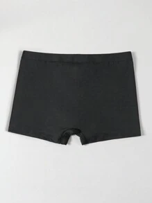 Men's Black Boxer Briefs With Arrow & Letter Print, Elastic Comfortable Underwear