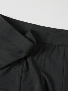 Men's Black Boxer Briefs With Arrow & Letter Print, Elastic Comfortable Underwear