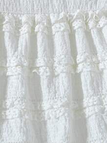 2 件女童休闲荷叶边无袖上衣 + 配套荷叶边喇叭裤套装