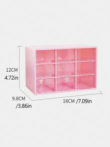 1 pièce Boîte de rangement de bureau à 9 compartiments, boîte de rangement pour bijoux et petits objets, organisateur transparent à plusieurs compartiments, résistant à l'usure, boîte de rangement pour bijoux à 9 compartiments, organisateur de maquillage et de divers éléments, résistant à la poussière.