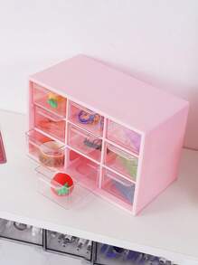 1 pièce Boîte de rangement de bureau à 9 compartiments, boîte de rangement pour bijoux et petits objets, organisateur transparent à plusieurs compartiments, résistant à l'usure, boîte de rangement pour bijoux à 9 compartiments, organisateur de maquillage et de divers éléments, résistant à la poussière.