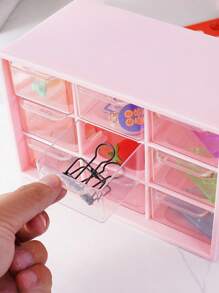 1 pièce Boîte de rangement de bureau à 9 compartiments, boîte de rangement pour bijoux et petits objets, organisateur transparent à plusieurs compartiments, résistant à l'usure, boîte de rangement pour bijoux à 9 compartiments, organisateur de maquillage et de divers éléments, résistant à la poussière.