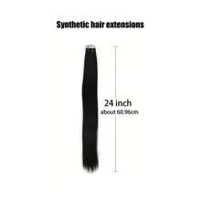 10 piezas de extensiones de cabello postizas para mujeres, 24 pulgadas de cabello sintético Kanekalon liso, no se destiñen, sin costuras e invisibles para todo tipo de cabello, 10 piezas/paquete, 35g
