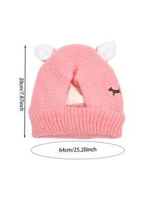 1 件装安静狗耳罩，噪音防护，宠物耳罩，针织帽，缓解焦虑，温暖冬季耳罩，适合中大型犬宠物头饰 - 彩色 - 查看 2