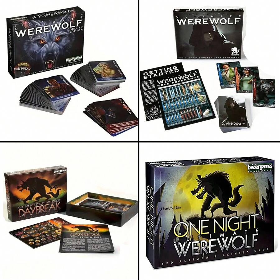 一套终极狼人卡牌游戏 - 狼人：末日派对游戏，适合 1-75 名玩家，怪物收集与策略游戏，高级卡牌套装，逼真的狼人插画，狼人游戏之夜，派对游戏，卡牌材料 - 狼人殺桌遊 - 查看 1
