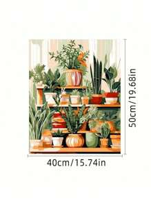 Green Plant DIY Digital Painting: Illuminate Creative Life, Depict A Colorful World. DIY Digital Painting, Start Your Art Journey. It Is The Perfect Blend Of Creativity And Fun, An Excellent Choice For Interaction, Couples To Share, And Personal Relaxation.