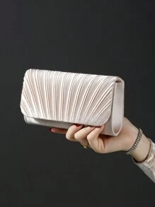 Túi cầm tay Shiny Fashion thanh lịch giản dị, Túi vuông sang trọng quyến rũ tinh tế có dây xích, Thích hợp cho phụ nữ, sinh viên, nhân viên văn phòng, cô dâu làm túi xách dự tiệc tối, ví, túi xách cho đám cưới, tiệc sinh nhật cho phụ nữ, vũ hội, dạ hội - Một món quà tuyệt vời cho phụ nữ - Màu be - Xem 5