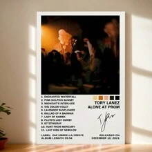 Framed Tory Lanez "Alone At Prom" Album Cover Canvas Art Poster, Decorative Music Wall Art For Living Room Bedroom, Musician Gift Canvas Print - 裱框 - 查看 2
