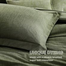 Melex Reversible Comforter Set, Bedding Sets 7 Pieces, Cationic Dyeing Bed In A Bag With Comforter, Sheets, Pillowcases & Shams - Olive Green - View 5