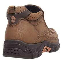 CAMEL CROWN Men's Mid-Top Casual Leather Shoes, Comfortable And Easy To Wear, Suitable For Work, Office, Formal Attire And Outdoor Wear - Khaki - View 3