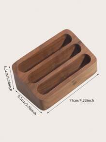 1pc Wooden Business Card Holder, 3 Card Slots Business Card Display Rack, Stylish Desktop Organizer With Memo Display Stand And Storage Box For Office And Home Use - Multicolor - View 13