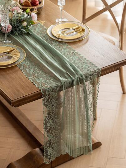 1pc Elegant French Style Lace Table Runner, Multiple Sizes, Suitable For Wedding, Party, Holiday Celebrations, And Home Decor Year-Round