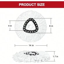 3 Đầu lau nhà thay thế, 3 Gói Đầu lau nhà thay thế xoay tương thích với Hệ thống 1 bình chứa O Cedar Easywring, Sức mạnh làm sạch tuyệt vời, Sợi nhỏ, Trợ thủ làm việc nhà, Có thể giặt bằng máy, Dễ thay thế, Màu trắng - Nhiều màu - Xem 7