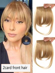 Synthetic Women's Hair Short Straight Bangs Natural Fake Wig Clip In Hairpieces For Black Heat Resistant Fiber