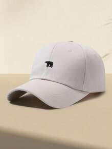 1 件复古北极熊刺绣图案棒球帽，男女通用休闲运动帽 - 彩色 - 查看 8