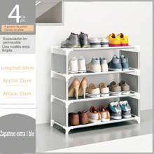 Zapatero extraíble marca Tumey con zapateros de 4 5 6 y 7 niveles, estructura de acero y conexiones de plástico para guardar y guardar zapatos - Gris - Ver 2