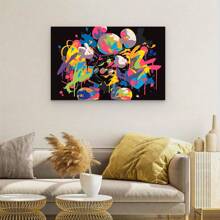 Framed-KAW Graffiti Personalized Canvas, Unique Anime Fan Gift, Party Decoration, Suitable For Bar, Game Room, Teen Bedroom, Dining Room, Living Room, Office, And Other Wall Decorations