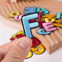 26-Alphabet Embroidered Patches Set, Cartoon Letter A-Z Iron-On Appliques For DIY Crafts, Mixed Color Embroidered Alphabet Patches For Clothing, Bags, And Home Decor