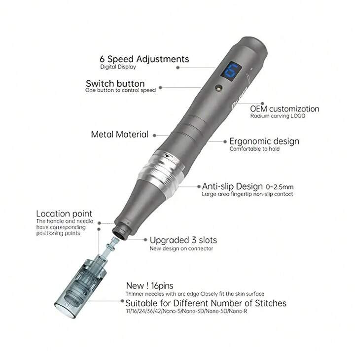 Dr. Pen Ultima M8 プロフェッショナル ダーマペン、12個の11/16