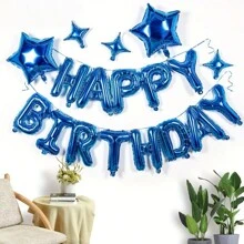 18pcs Multicolor HAPPY BIRTHDAY Letter With Star Balloon Set Birthday Party Decoration Balloons