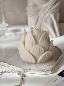 1pc 3D Lotus Flower Shaped Silicone Candle/Soap Making Mold, DIY Handmade Craft Supplies For Candle, Soap, Resin, Wax Melts, Home Decor, Wedding/Party Decoration, Gifts
