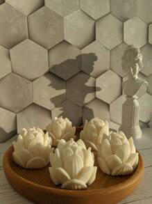 1pc 3D Lotus Flower Shaped Silicone Candle/Soap Making Mold, DIY Handmade Craft Supplies For Candle, Soap, Resin, Wax Melts, Home Decor, Wedding/Party Decoration, Gifts