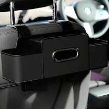 1 Peça Organizador Multiuso de Assento de Carro com Porta-lenços, Prateleira de Armazenamento de Veículo de Plástico ABS para o Banco Traseiro com Ganchos, Conveniente para o Motorista e o Passageiro