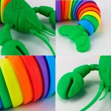 Lagosta 3D Brinquedo Sensorial Fidget Toy Articulada Colorida Com Led Infantil cores sortidas OK014