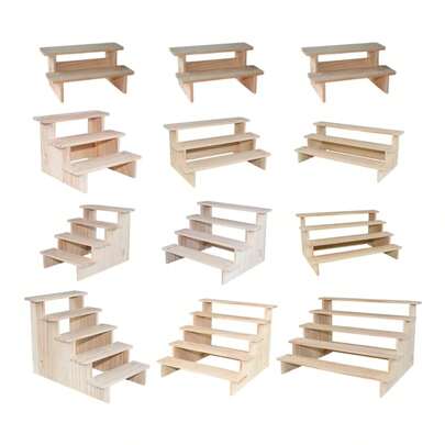 1 件木制多层立管展示架多功能珠宝甜点纸杯蛋糕收藏品收纳架收纳架橱窗展示架情人节返校季